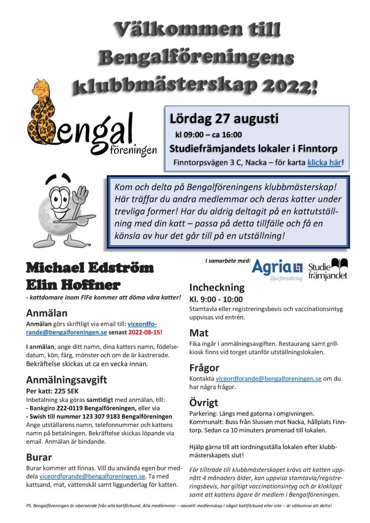 Bengalföreningen inbjudan klubbmästerskap 2022 rev a
